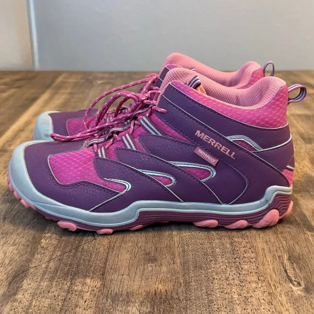Merrell Kids Chameleon 7 Access Mid Waterproof Hiking Boot Pink Purple Women 7